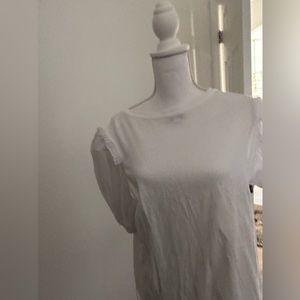 White puffed sleeved tshirt XL